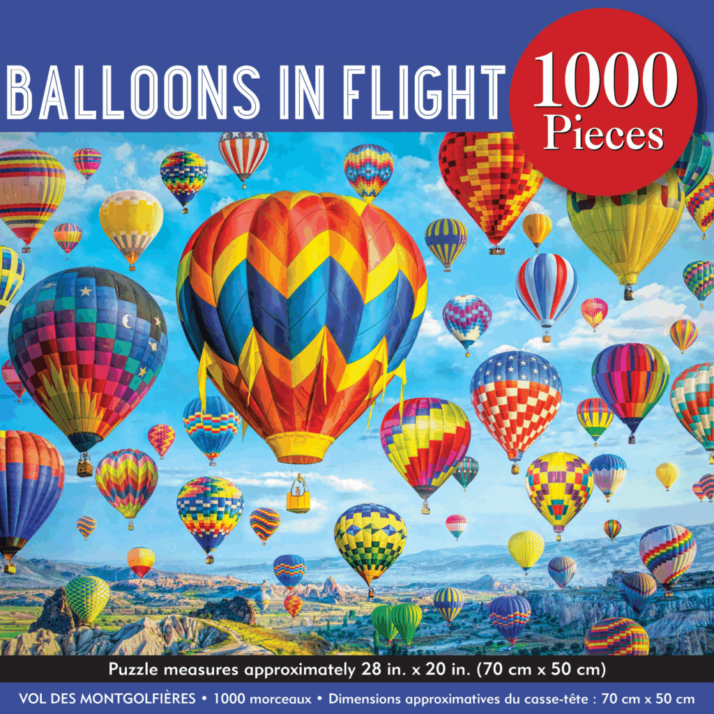 Heißluftballon Puzzle 1000 Teile bunte leuchtende Farben