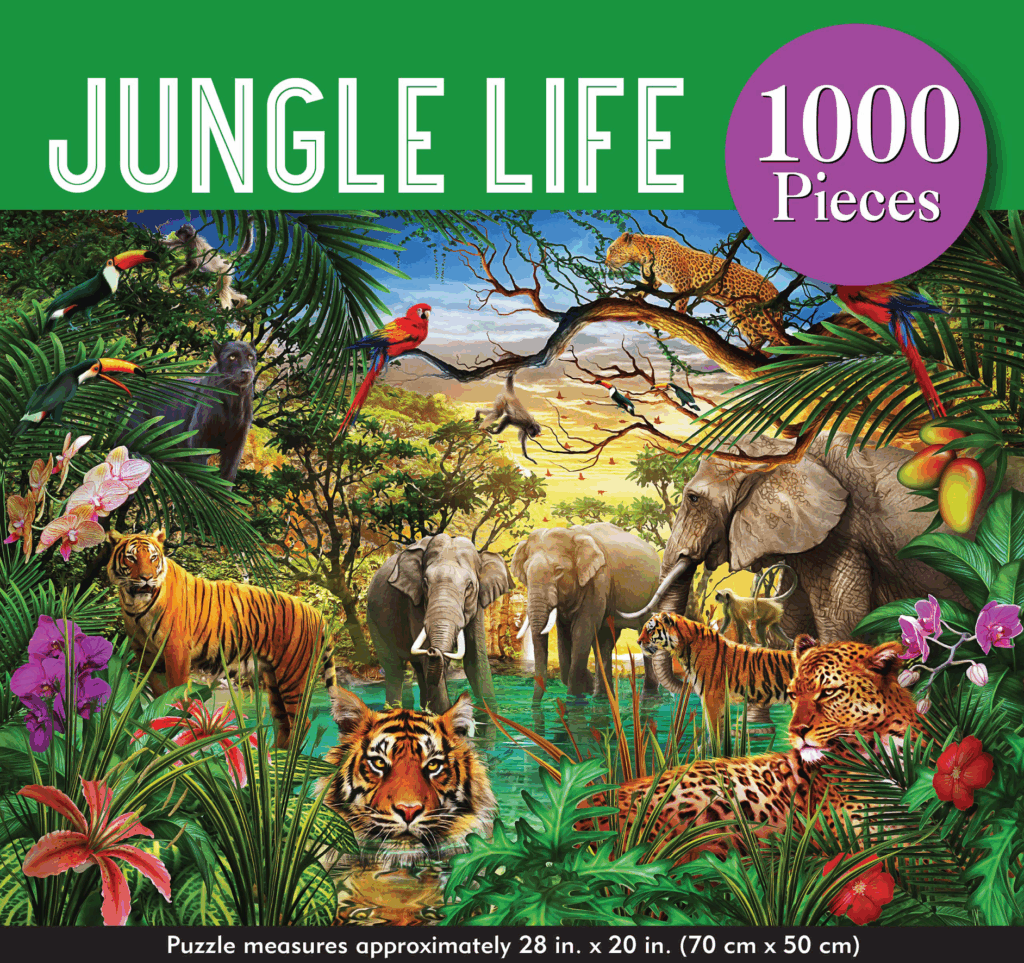 Jungel Puzzle 1000 Teile Peter Pauper Press Tiger Elefantn Gepard