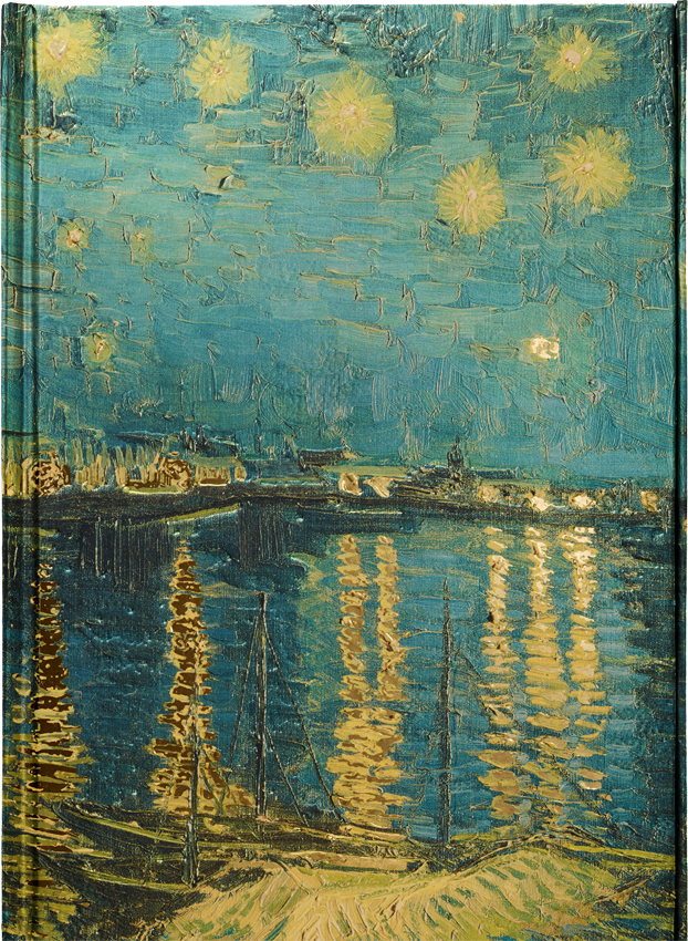 Flame Tree Notizbuch Vincent Van Gogh Sternennacht Cover mit Folien- und Reliefprägung