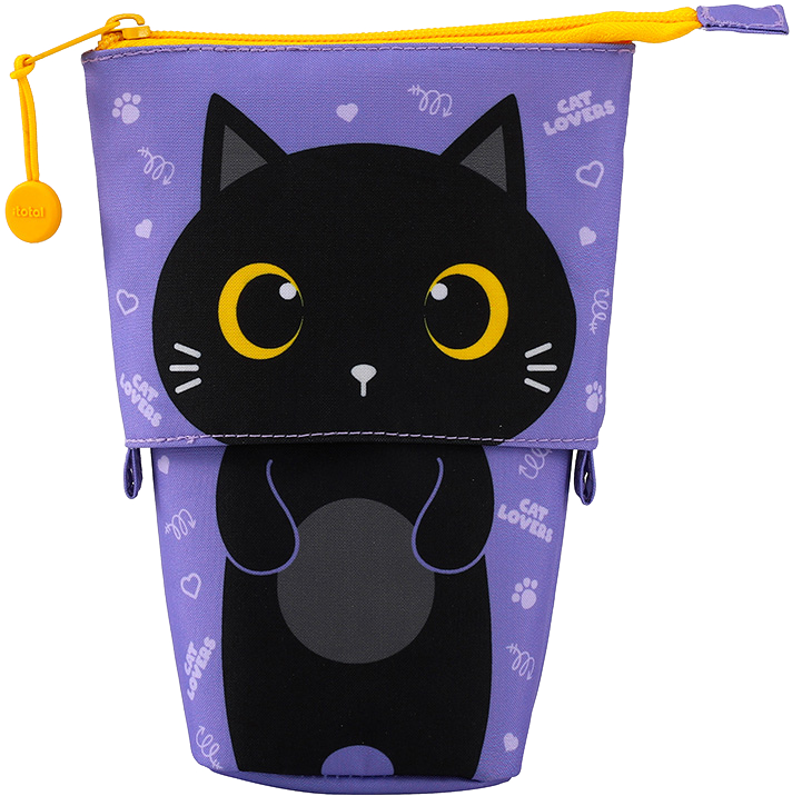 Pop up pencil case black CAT