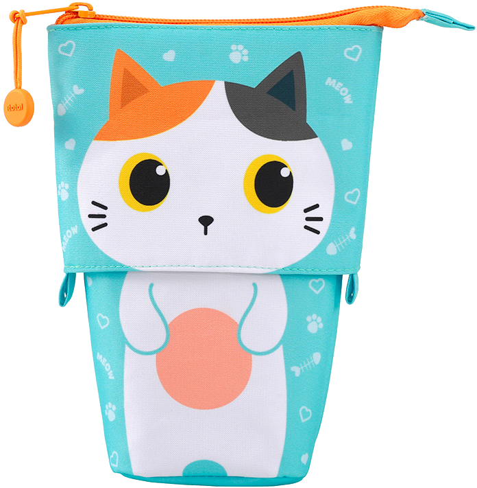 Pop up pencil case orange CAT